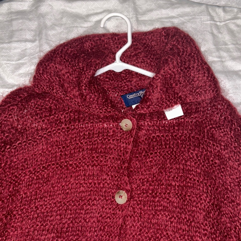 Maroon mohair wool sweater